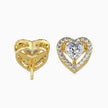 Heart Halo Lab-Grown Diamond Gold Stud Earrings