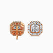 Asscher Halo Lab-Grown Diamond Gold Stud Earrings