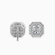 Asscher Halo Lab-Grown Diamond Gold Stud Earrings