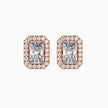 Radiant Halo Lab-Grown Diamond Gold Stud Earrings