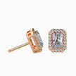Radiant Halo Lab-Grown Diamond Gold Stud Earrings