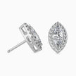 Marquise Halo Lab-Grown Diamond Gold Stud Earrings