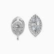 Marquise Halo Lab-Grown Diamond Gold Stud Earrings