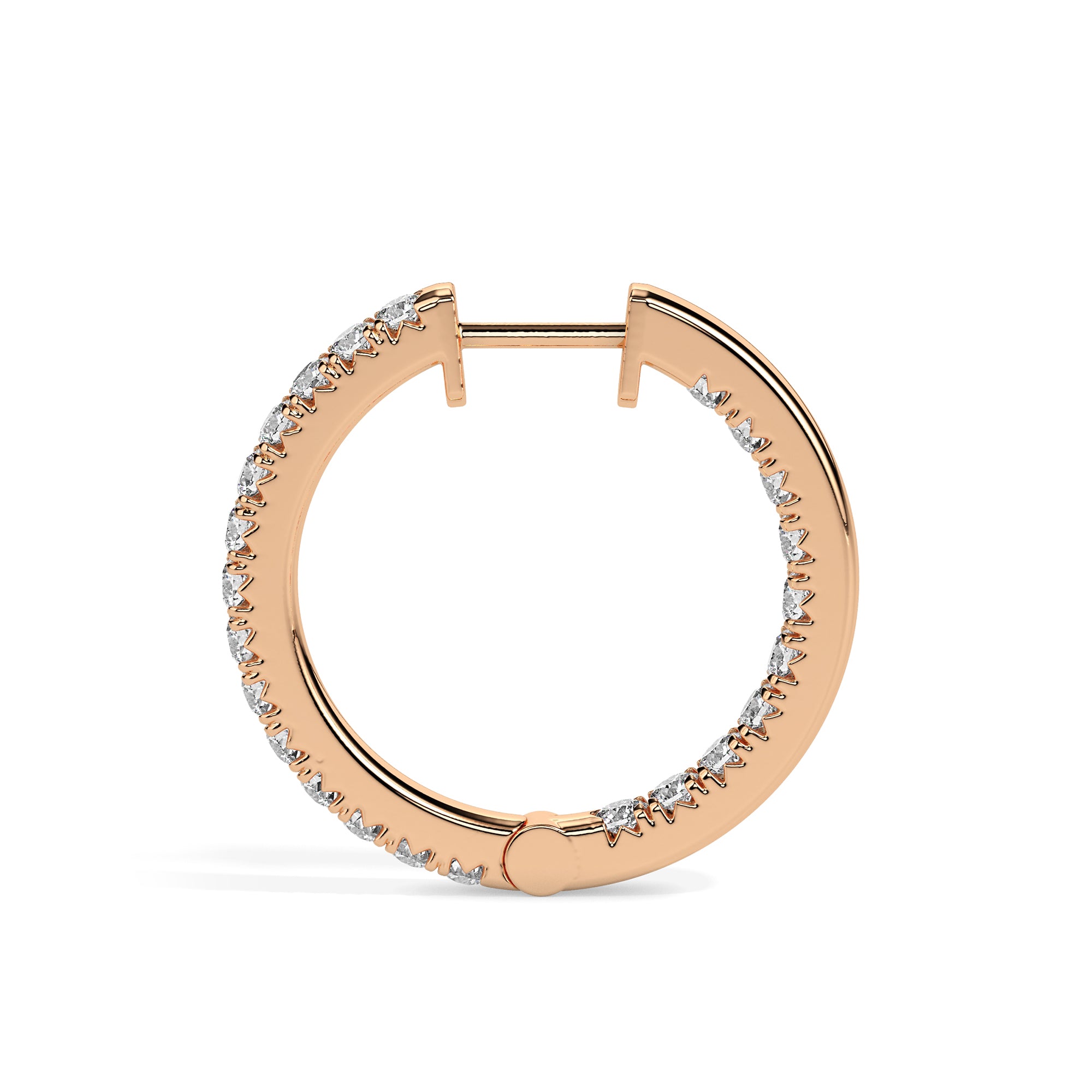 0.49Ct Round Prong Set Lab-Grown Diamond Gold Hoop Earrings
