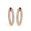 0.49Ct Round Prong Set Lab-Grown Diamond Gold Hoop Earrings