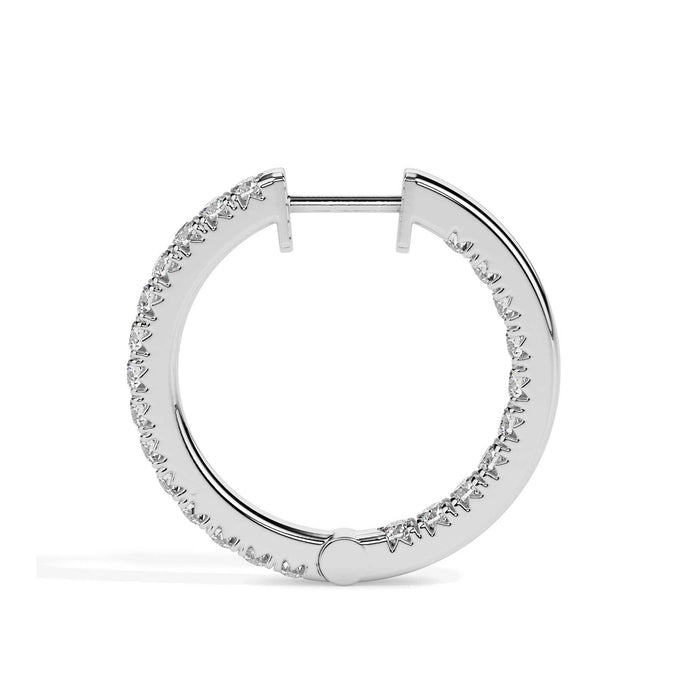 0.49Ct Round Prong Set Lab-Grown Diamond Gold Hoop Earrings