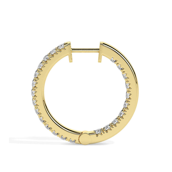 0.49Ct Round Prong Set Lab-Grown Diamond Gold Hoop Earrings
