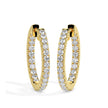 0.49Ct Round Prong Set Lab-Grown Diamond Gold Hoop Earrings