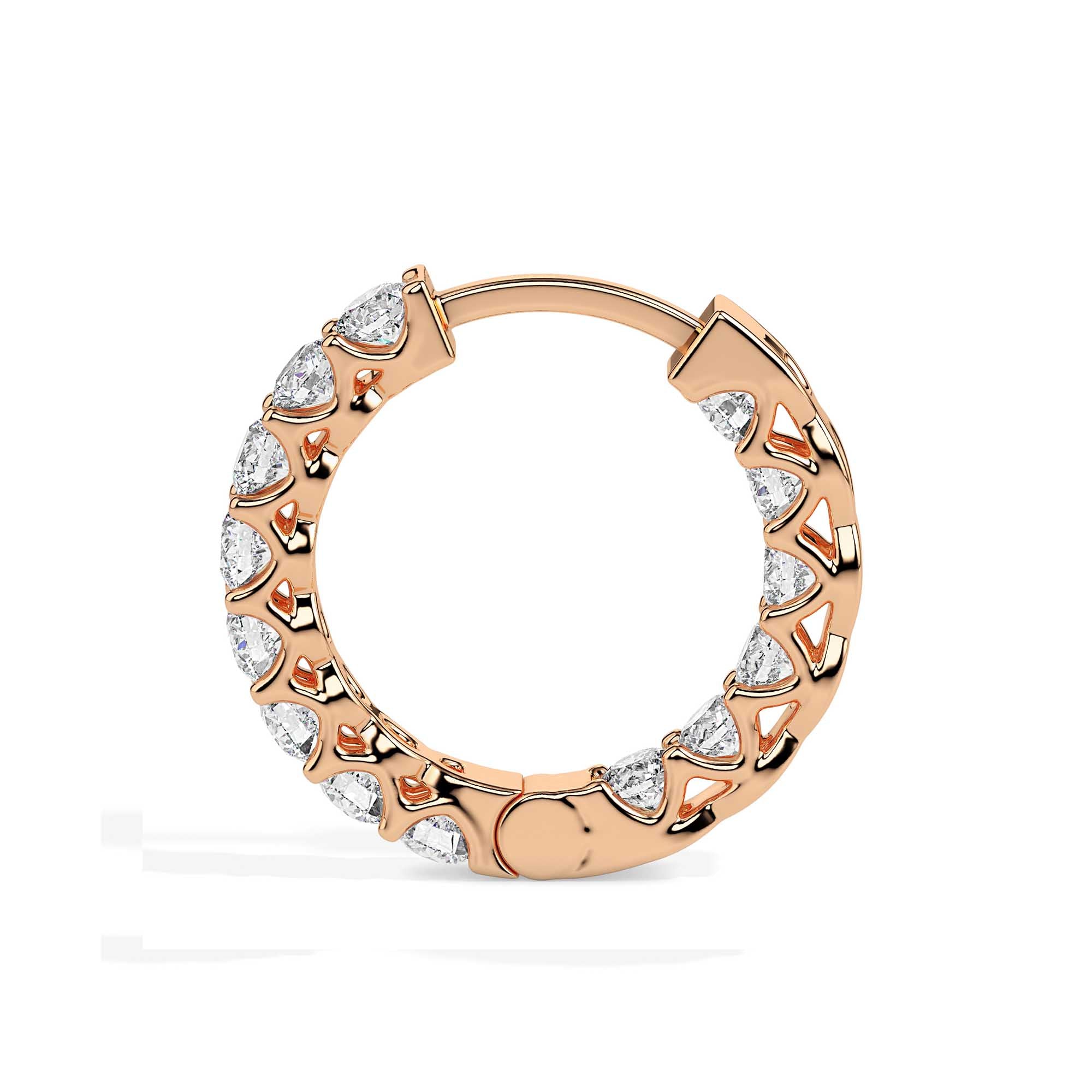 0.97Ct Round Prong Set Lab-Grown Diamond Gold Hoop Earrings