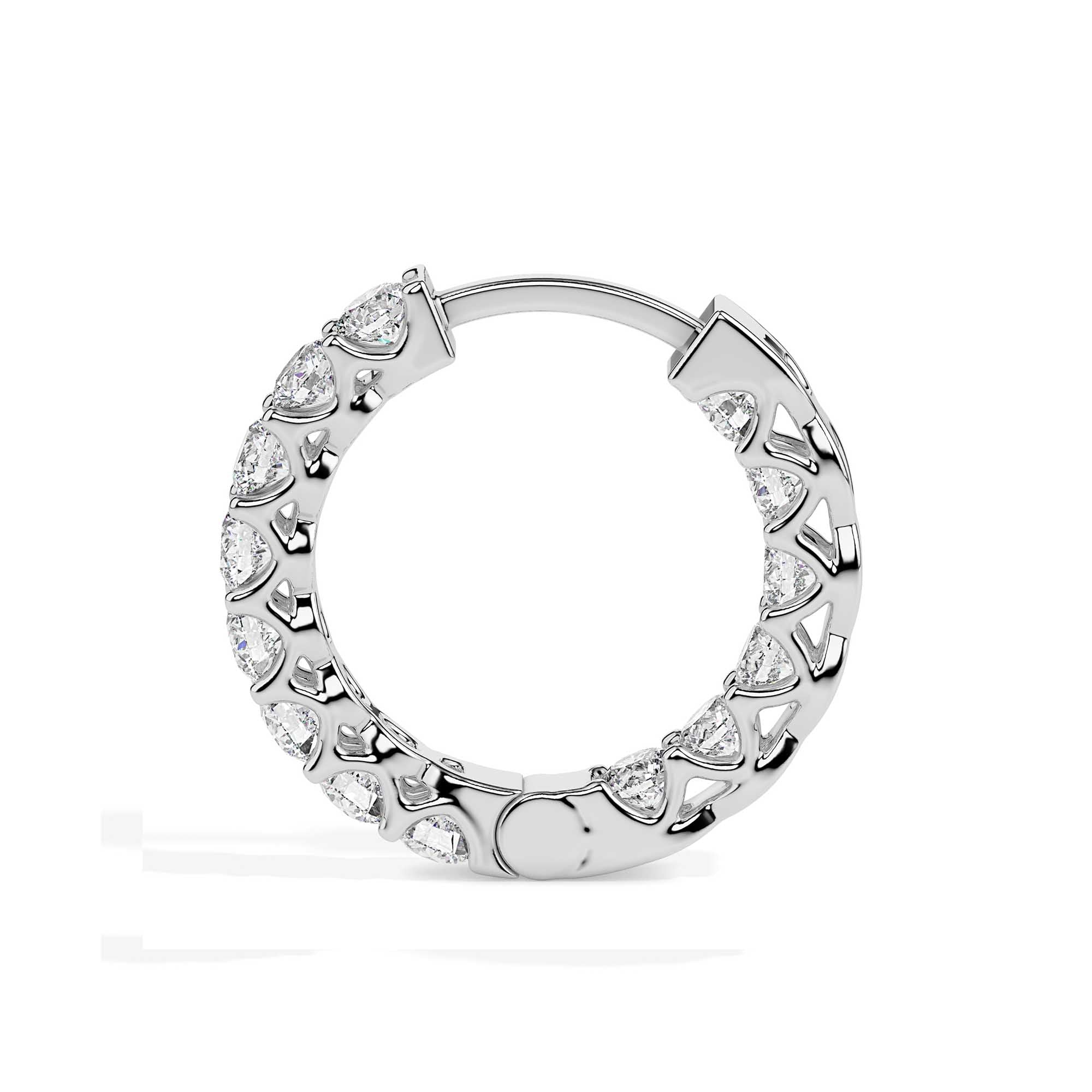 0.97Ct Round Prong Set Lab-Grown Diamond Gold Hoop Earrings