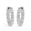 0.97Ct Round Prong Set Lab-Grown Diamond Gold Hoop Earrings