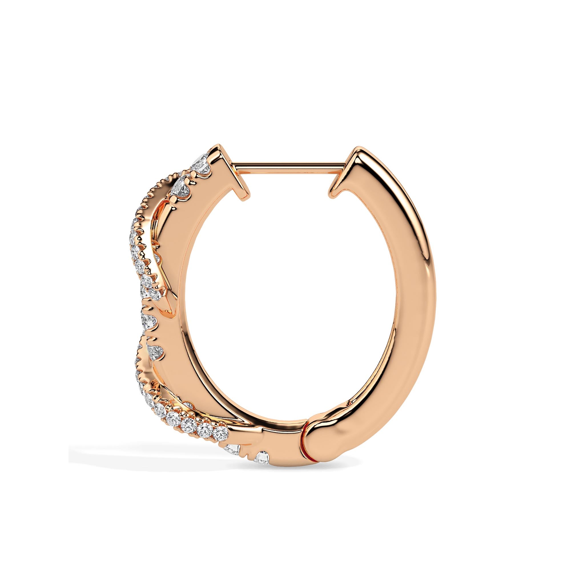 0.40Ct Twisted Prong Set Lab-Grown Diamond Gold Hoop Earrings