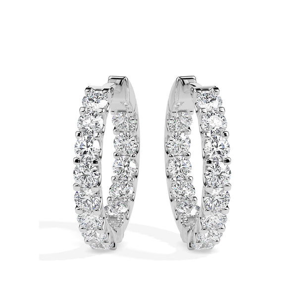 0.78Ct "Inside-Out" Styles Prong Set Lab-Grown Diamond Gold Hoop Earrings