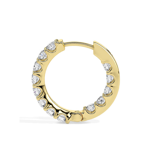 0.78Ct "Inside-Out" Styles Prong Set Lab-Grown Diamond Gold Hoop Earrings