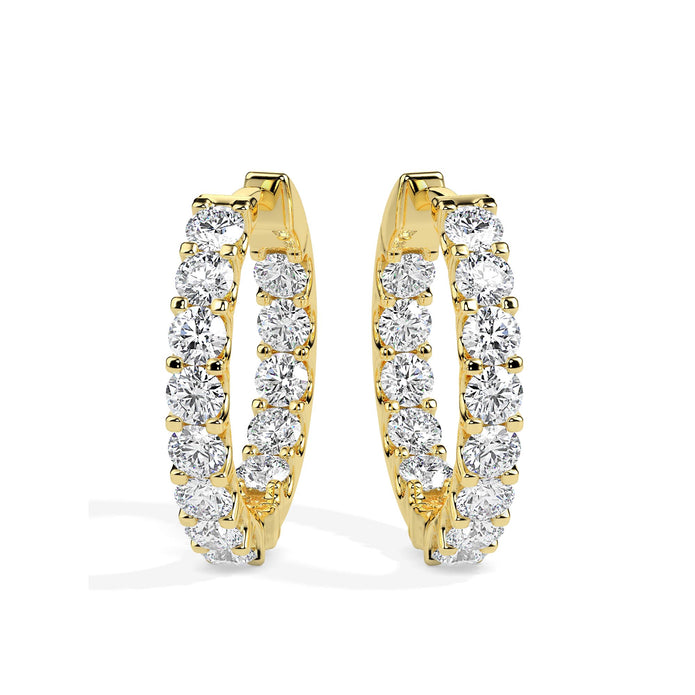 0.78Ct "Inside-Out" Styles Prong Set Lab-Grown Diamond Gold Hoop Earrings