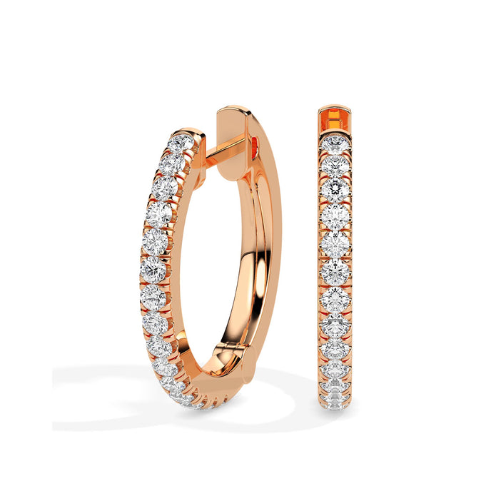 0.40Ct Round Pave Lab-Grown Diamond Gold Hoop Earrings