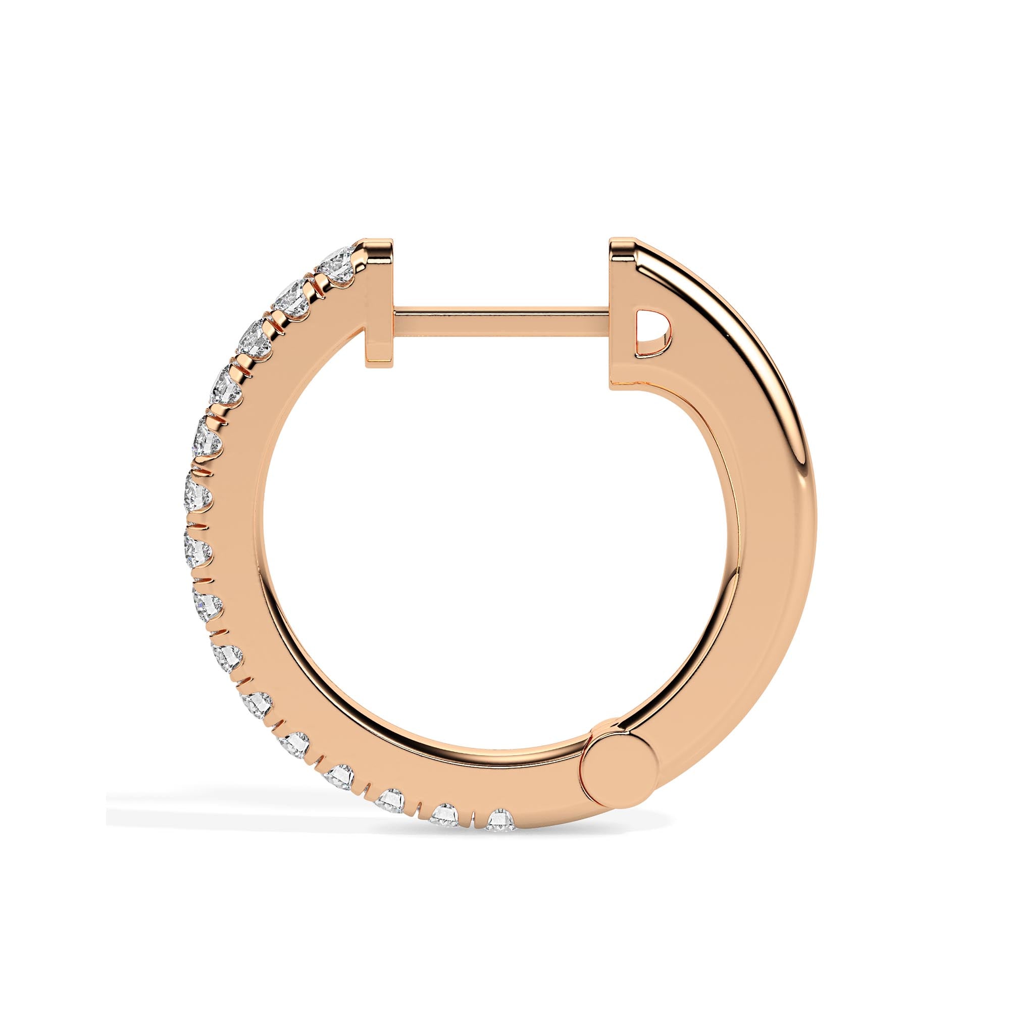 0.40Ct Round Pave Lab-Grown Diamond Gold Hoop Earrings