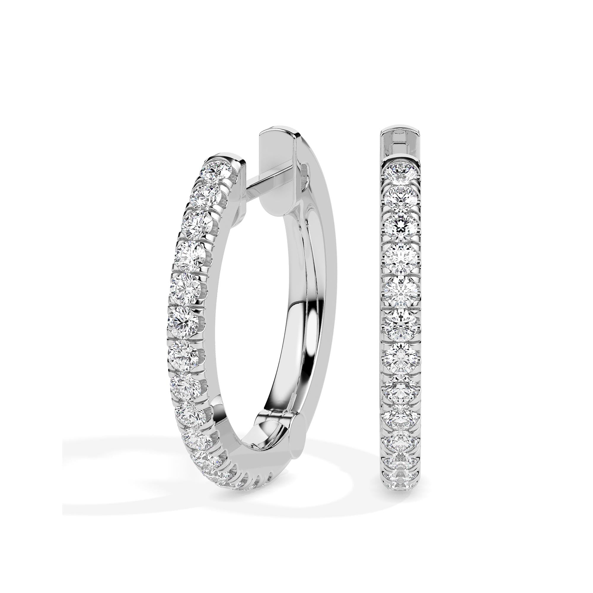 0.40Ct Round Pave Lab-Grown Diamond Gold Hoop Earrings