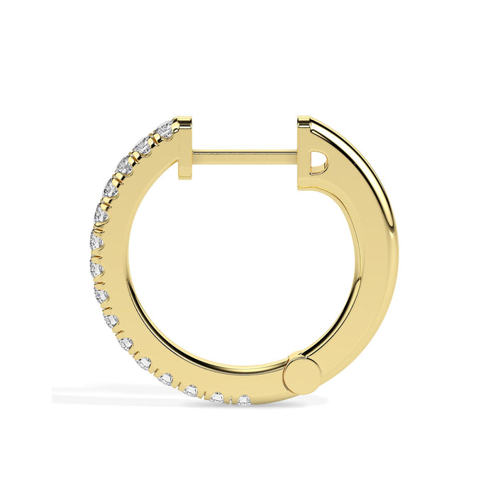 0.40Ct Round Pave Lab-Grown Diamond Gold Hoop Earrings