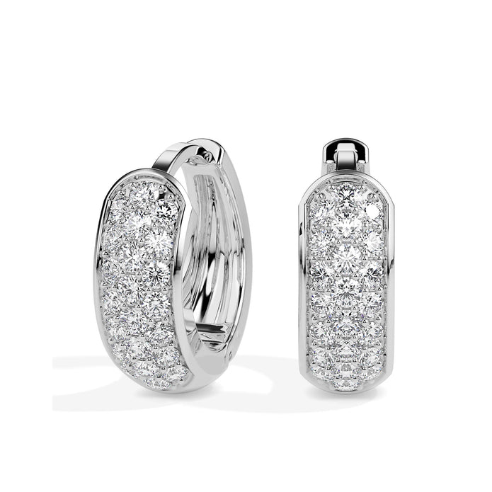 0.31Ct Prong With Cluster Lab-Grown Diamond Gold Hoop Earrings