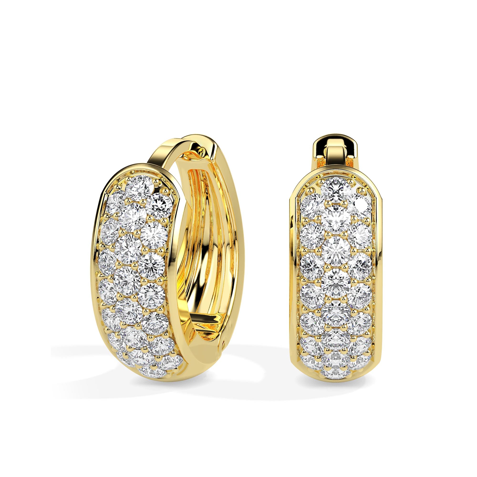 0.31Ct Prong With Cluster Lab-Grown Diamond Gold Hoop Earrings