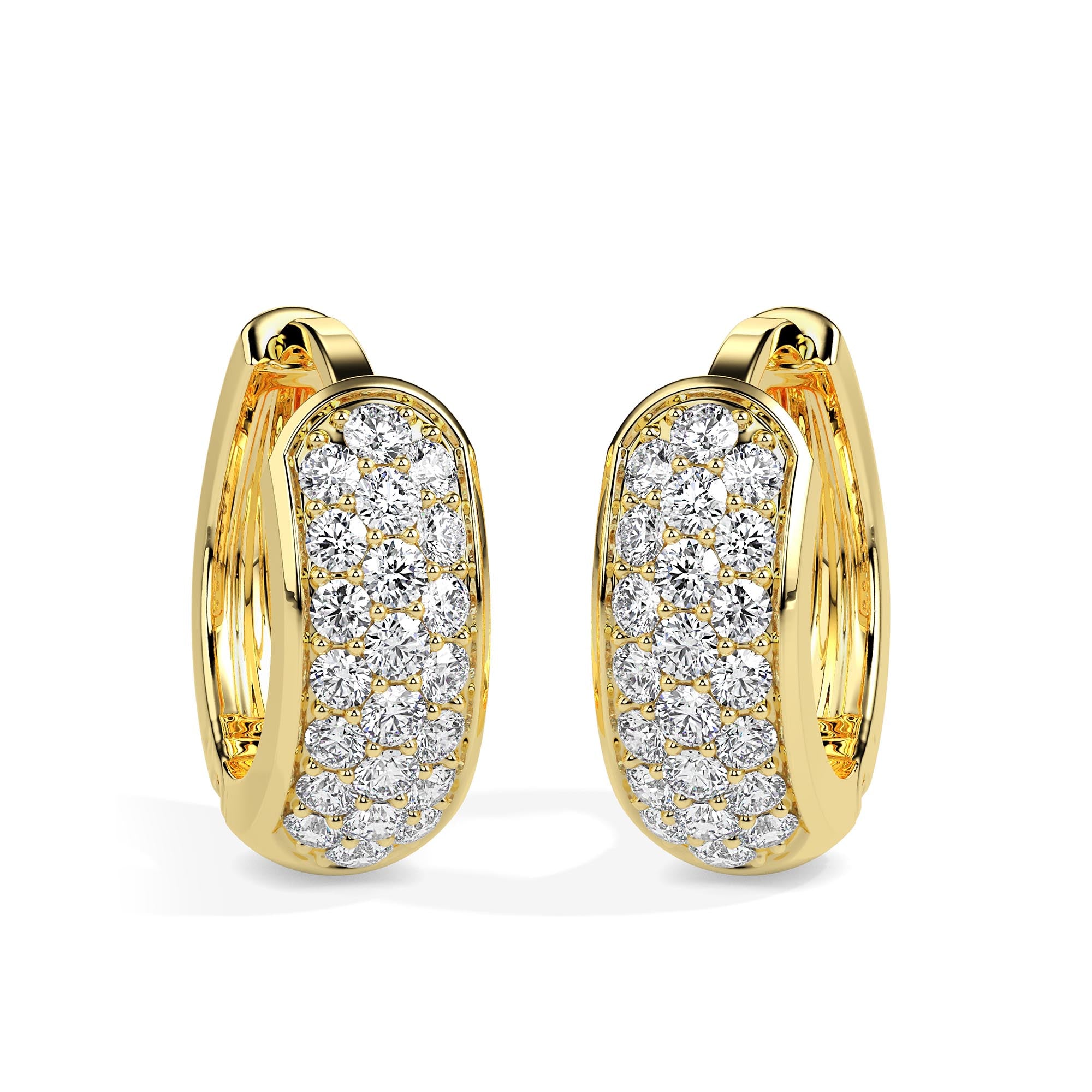 0.31Ct Prong With Cluster Lab-Grown Diamond Gold Hoop Earrings