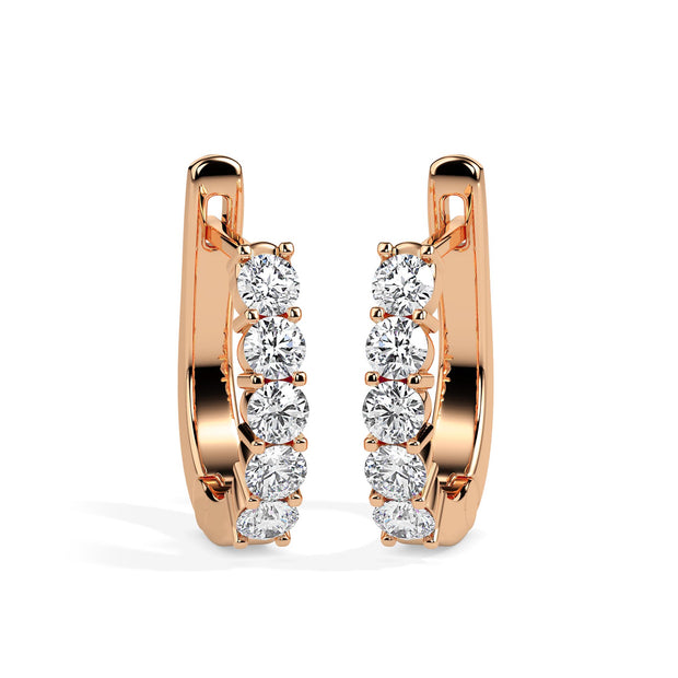 0.46Ct Round Prong Set Lab-Grown Diamond Gold Hoop Earrings