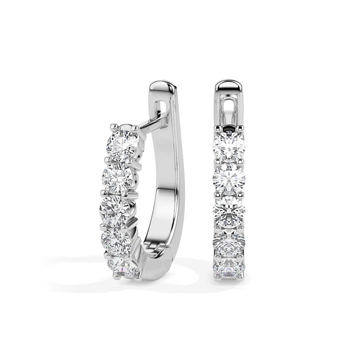 0.46Ct Round Prong Set Lab-Grown Diamond Gold Hoop Earrings