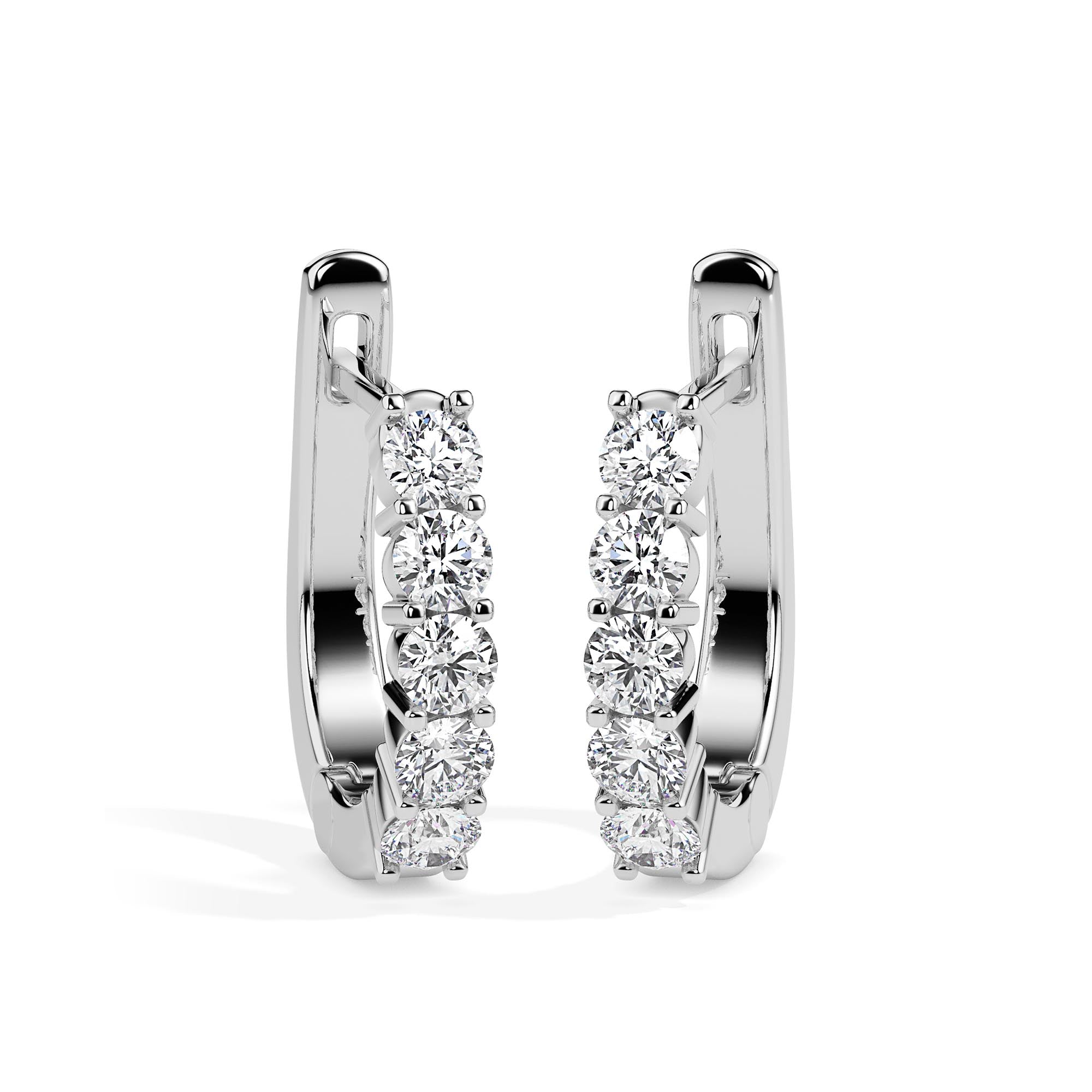 0.46Ct Round Prong Set Lab-Grown Diamond Gold Hoop Earrings