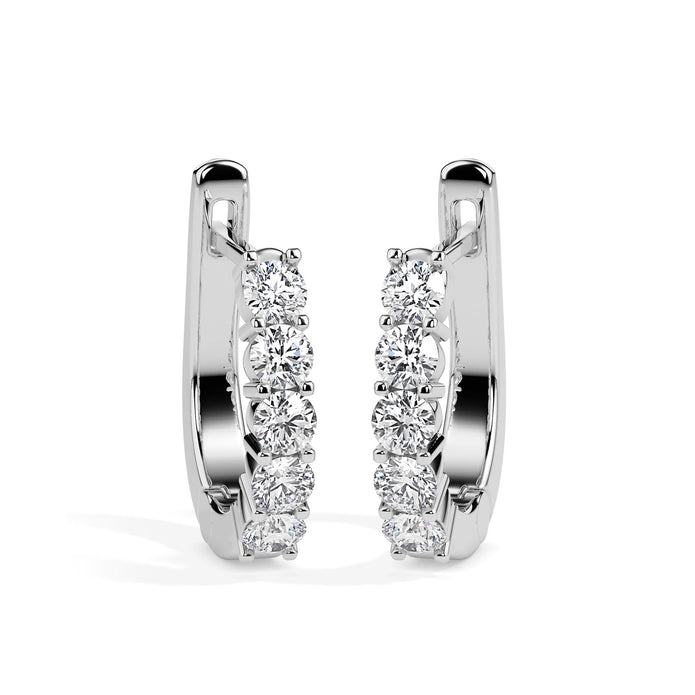 0.46Ct Round Prong Set Lab-Grown Diamond Gold Hoop Earrings