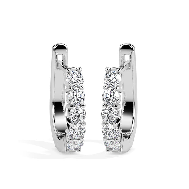 0.46Ct Round Prong Set Lab-Grown Diamond Gold Hoop Earrings