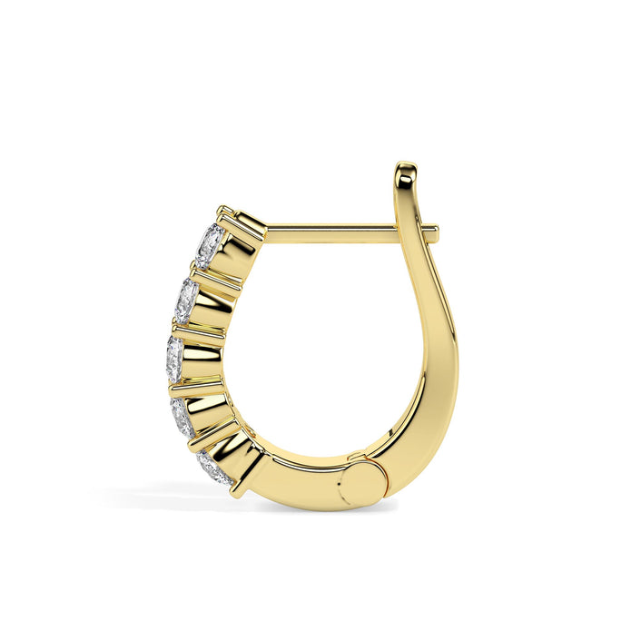 0.46Ct Round Prong Set Lab-Grown Diamond Gold Hoop Earrings