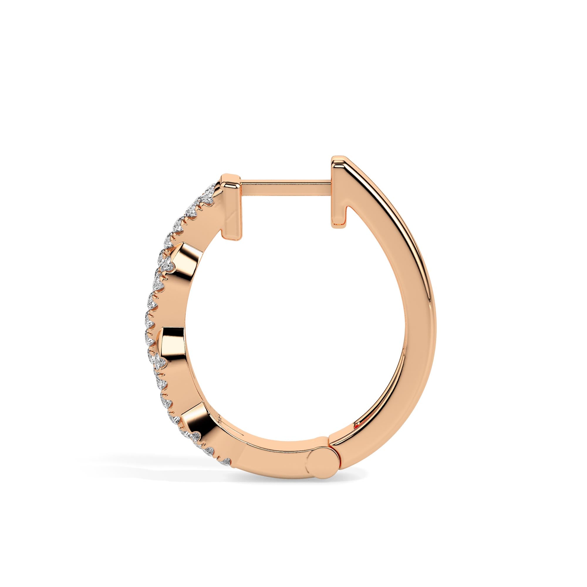 0.21Ct Twisted Pave Lab-Grown Diamond Gold Hoop Earrings