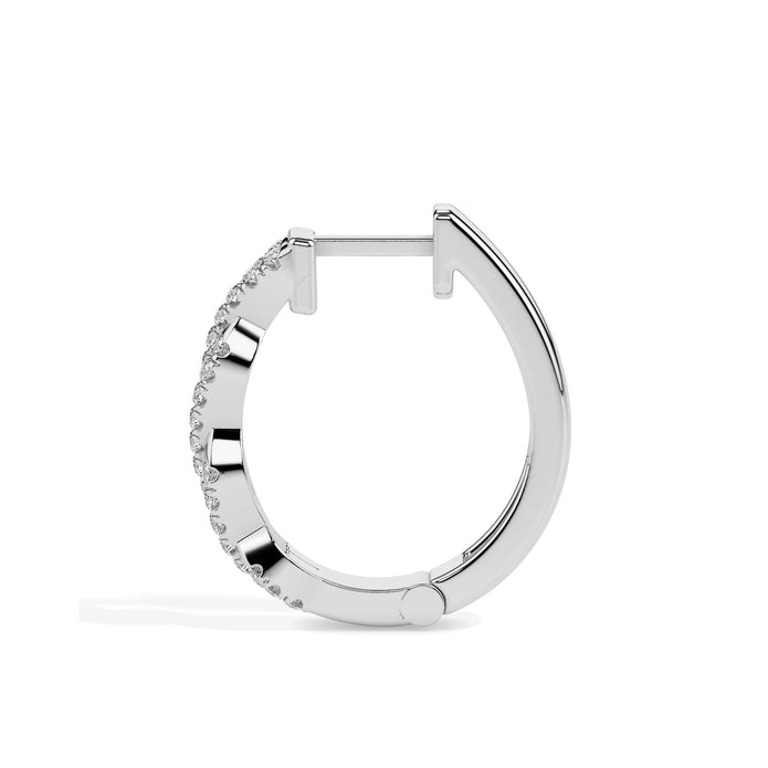 0.21Ct Twisted Pave Lab-Grown Diamond Gold Hoop Earrings