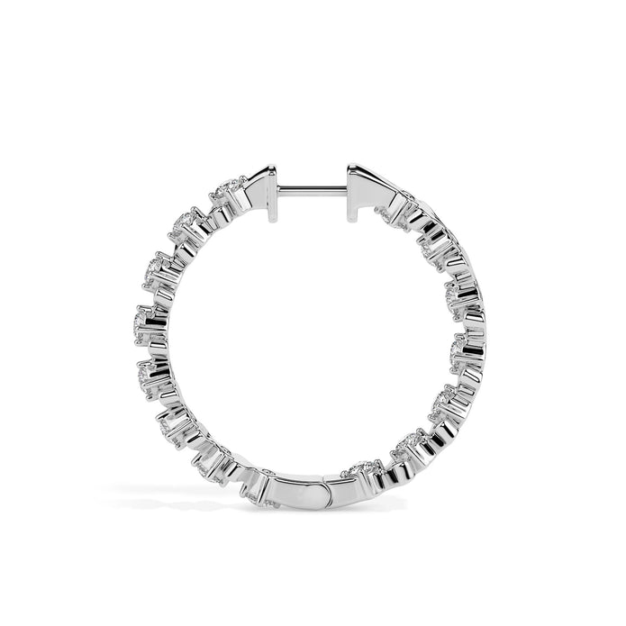 0.55Ct Heart Motif Prong Set Lab-Grown Diamond Gold Hoop Earrings