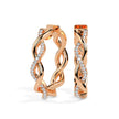 0.19Ct Twisted Style Pave Set Lab-Grown Diamond Gold Hoop Earrings