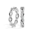 0.19Ct Twisted Style Pave Set Lab-Grown Diamond Gold Hoop Earrings
