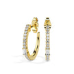 0.33Ct Baguette Prong Set Lab-Grown Diamond Gold Hoop Earrings