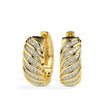 0.38Ct Distinctive Swirl Designe Lab-Grown Diamond Gold Hoop Earrings