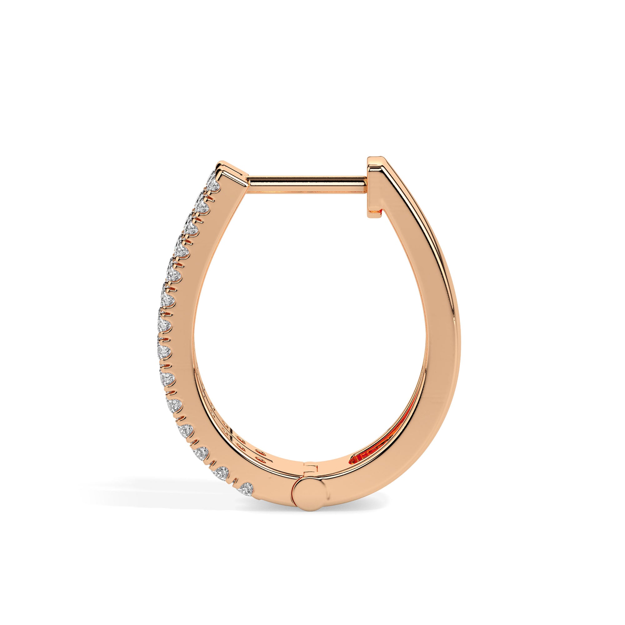 0.40Ct Double Row Pave Set Lab-Grown Diamond Gold Hoop Earrings