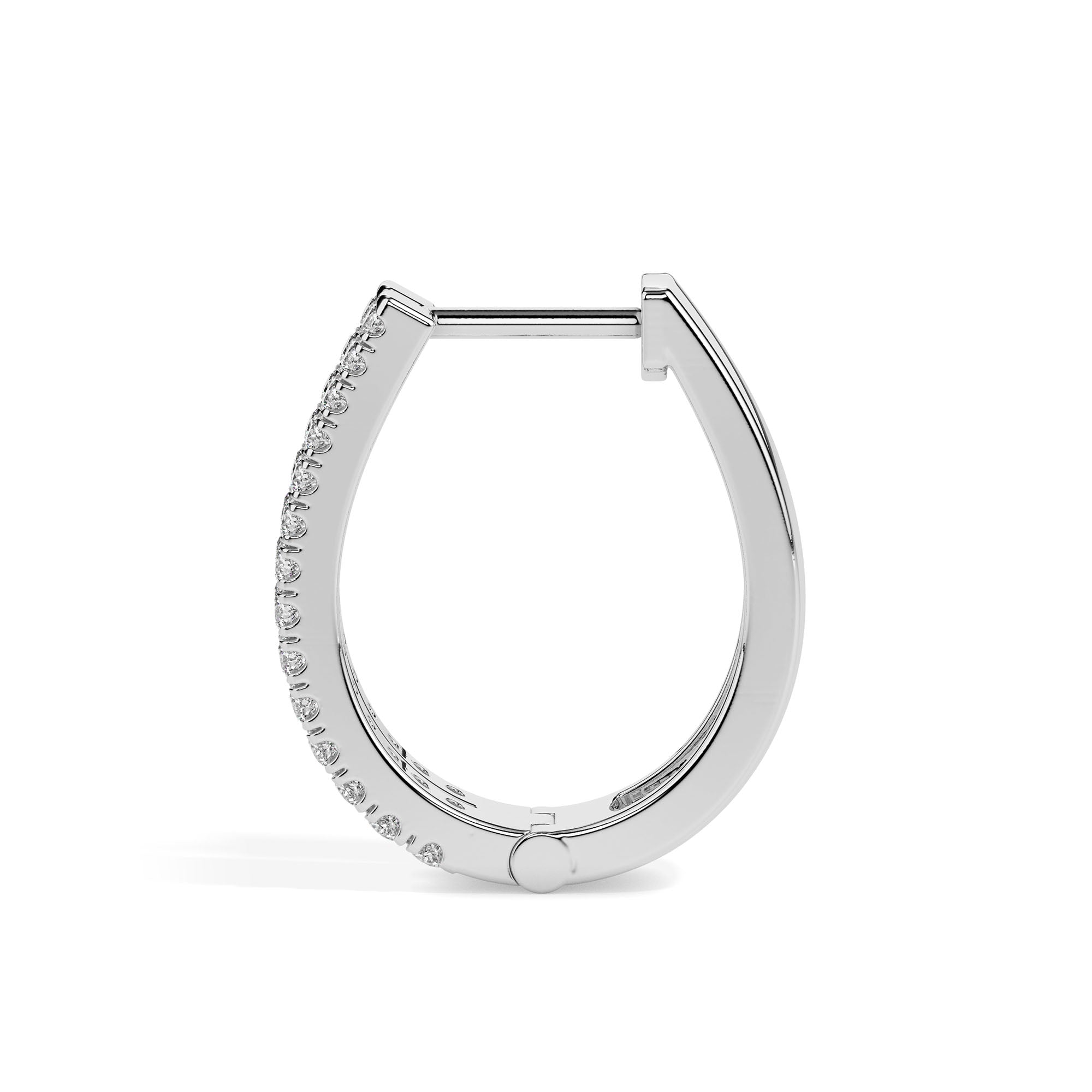 0.40Ct Double Row Pave Set Lab-Grown Diamond Gold Hoop Earrings