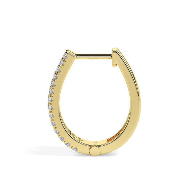 0.40Ct Double Row Pave Set Lab-Grown Diamond Gold Hoop Earrings