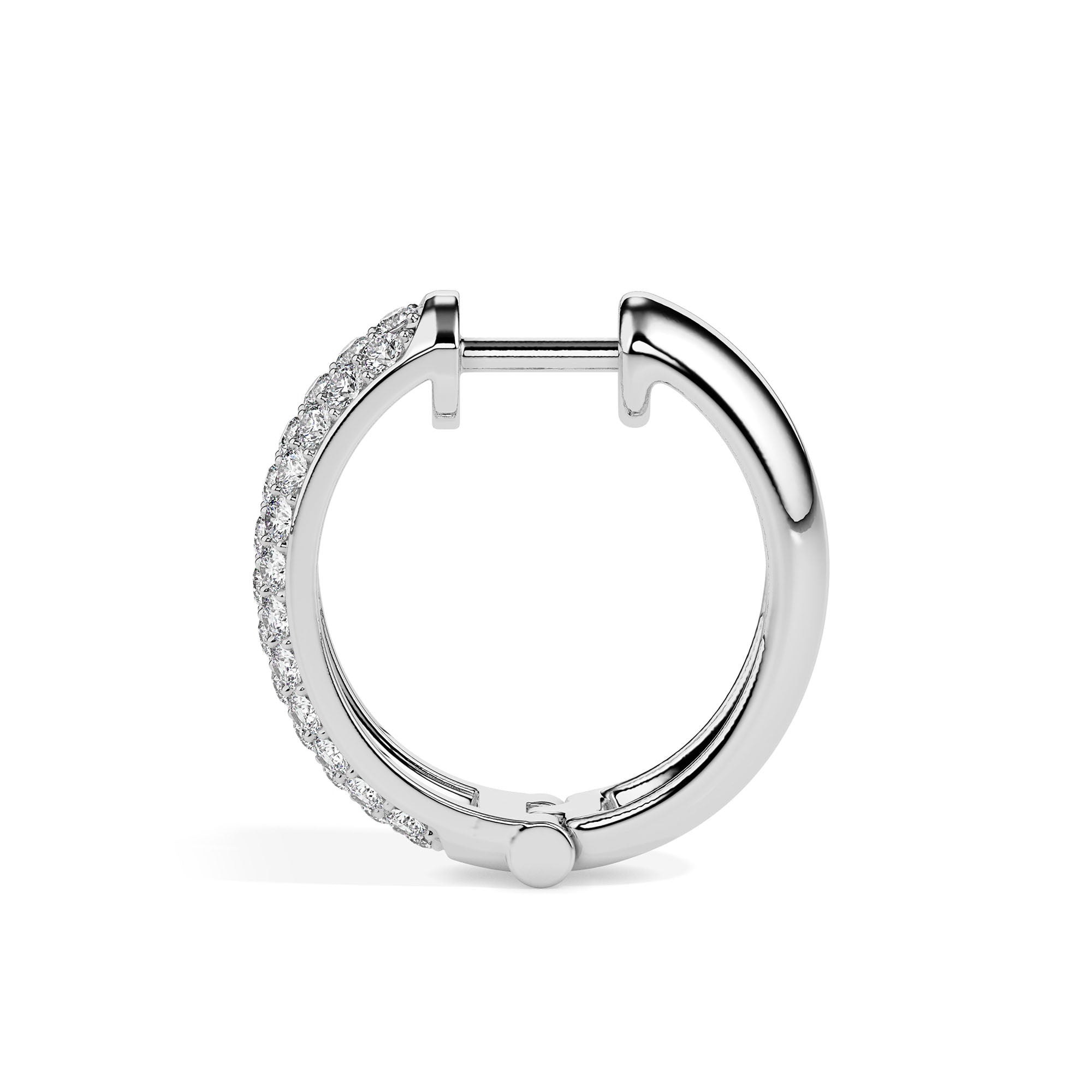 0.61Ct Pave Set With Cluster Lab-Grown Diamond Gold Hoop Earrings