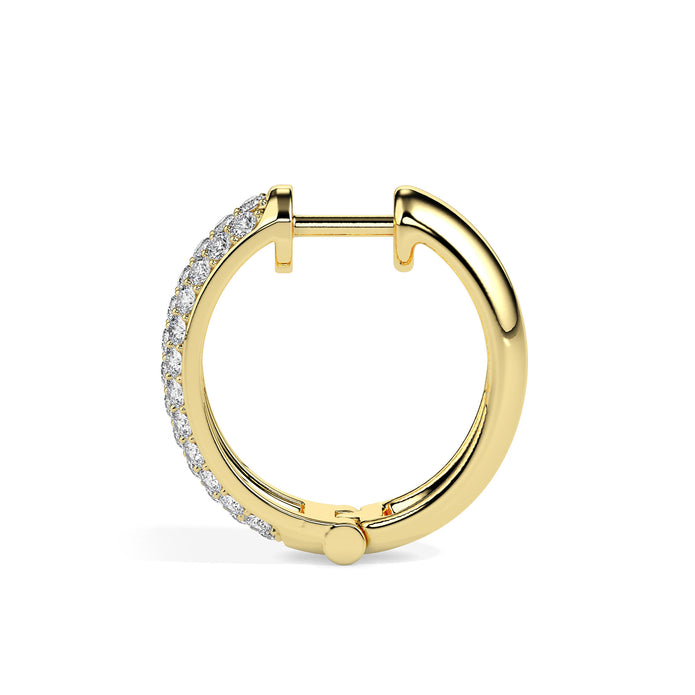 0.61Ct Pave Set With Cluster Lab-Grown Diamond Gold Hoop Earrings