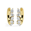 1.33Ct Leaf Style Prong Set Lab-Grown Diamond Gold Hoop Earrings