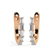 0.43Ct Baguette Prong Set Lab-Grown Diamond Gold Hoop Earrings
