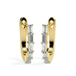 0.43Ct Baguette Prong Set Lab-Grown Diamond Gold Hoop Earrings