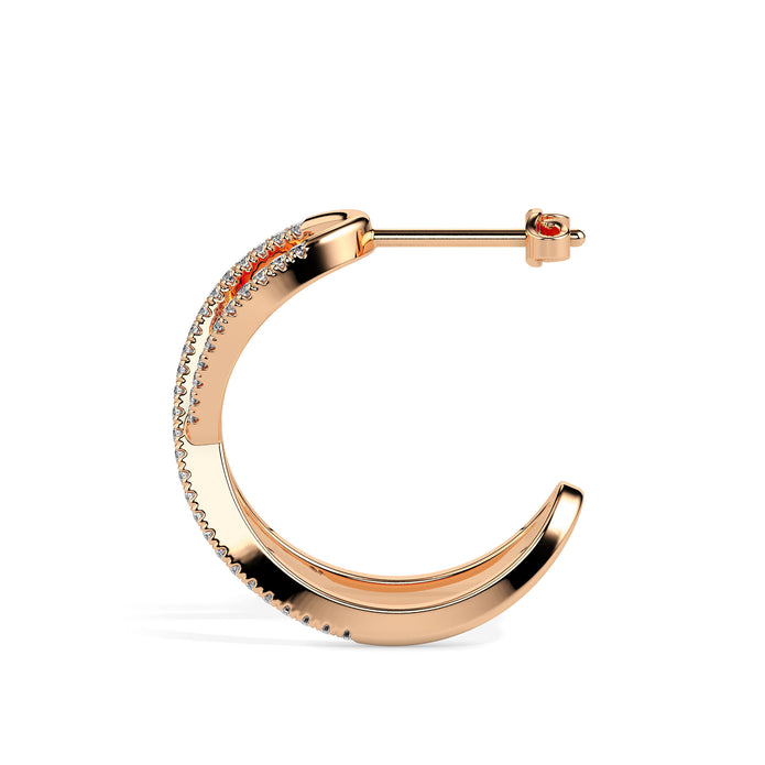 0.30Ct Infinity Style Pave Lab-Grown Diamond Gold Hoop Earrings