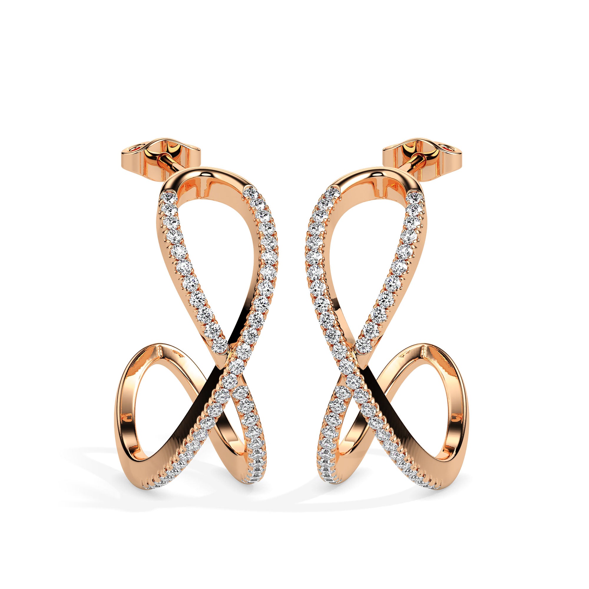 0.30Ct Infinity Style Pave Lab-Grown Diamond Gold Hoop Earrings