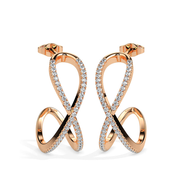 0.30Ct Infinity Style Pave Lab-Grown Diamond Gold Hoop Earrings